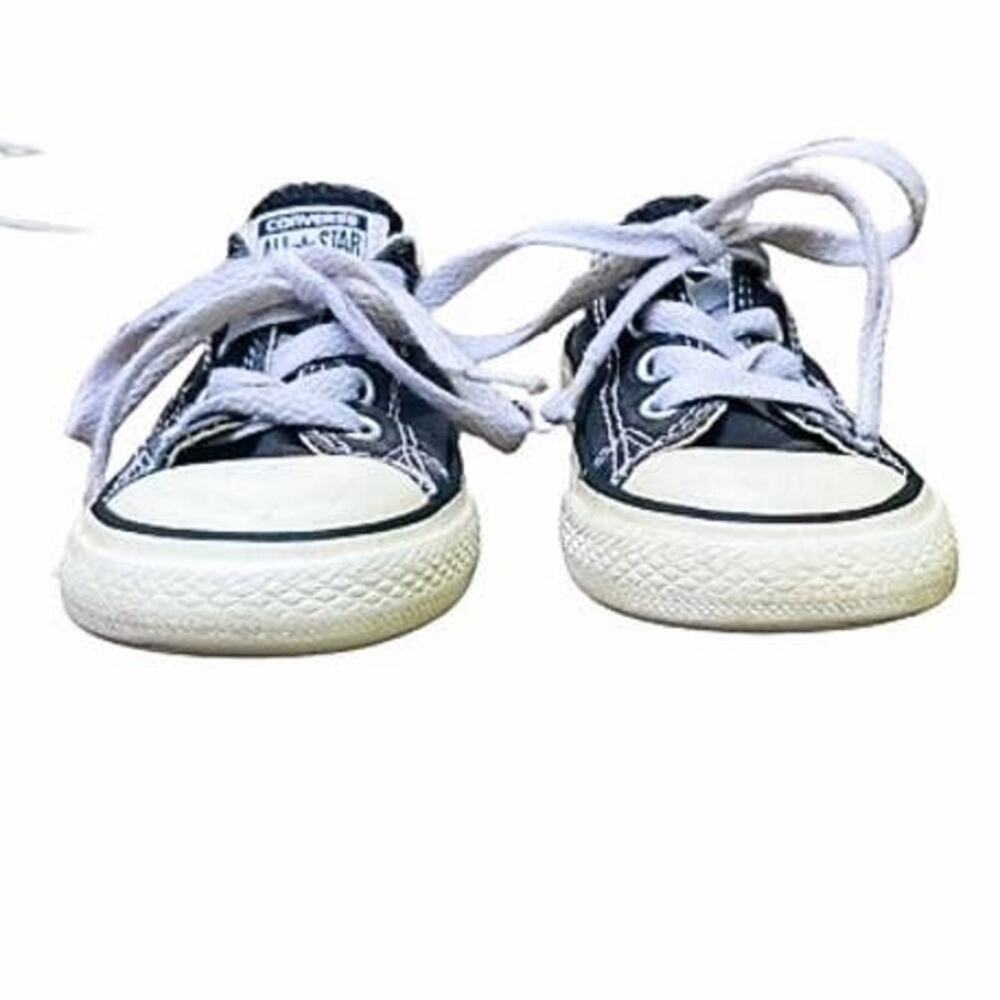 Vintage CONVERSE All Stars Kids Black & White Sneakers Shoes ~ Baby Child Size 6 - Picture 5 of 9